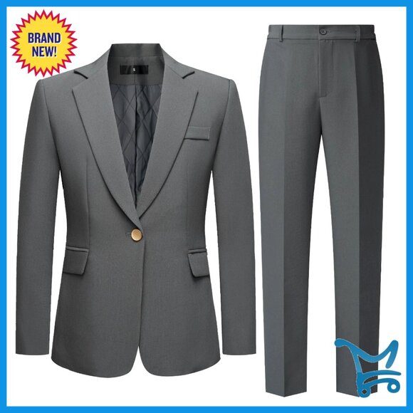 Winter Thick Blazer Pantsuit Set Professional Business Casual Office Wear
